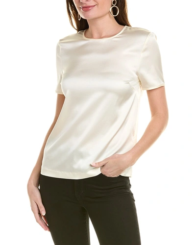 Shop Brooks Brothers Silk-blend T-shirt In White