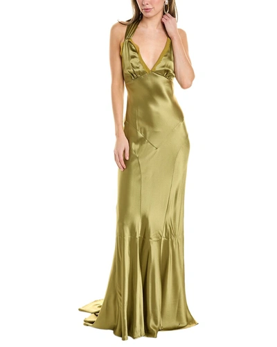 Shop Issue New York Twist Back Gown In Yellow