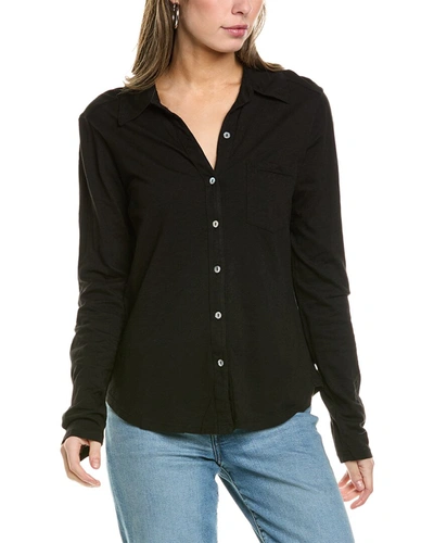 Shop Michael Stars Ayla Button-down Shirt In Black