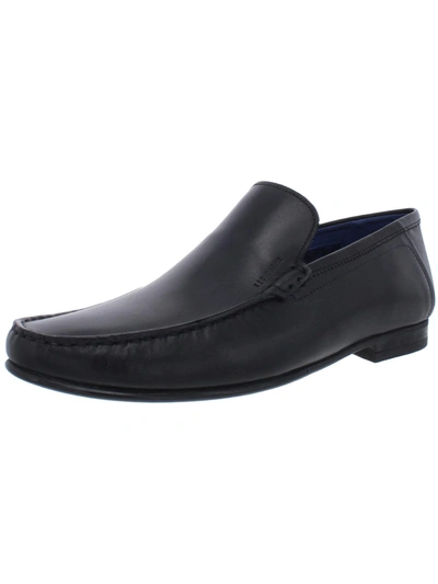 Shop Ted Baker Lassil Mens Leather Slip On Loafers In Black