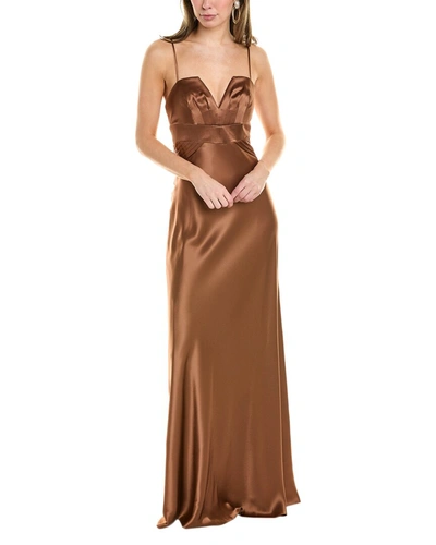 Shop Issue New York Pleated Gown In Brown