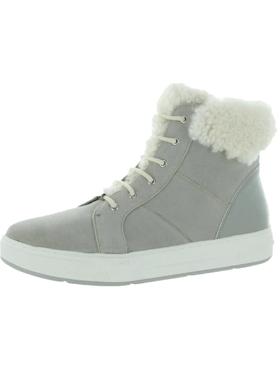 Shop Donald J Pliner Remisp Womens Suede Lace Up High Top Sneakers In Grey