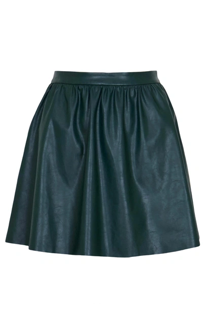 Shop Lucy Paris Connor Faux Leather Mini Skirt In Forest Green