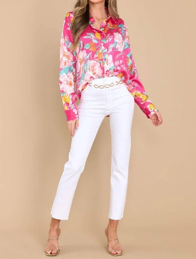 Shop Staccato Mimosas By The Shore Blouse In Fuchsia In Pink