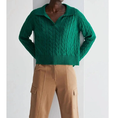 Shop Crescent Vivian Pretzel Knit Sweater In Kelly Green