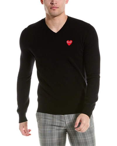 Shop Comme Des Garçons Comme Des Garcons Wool Sweater In Black