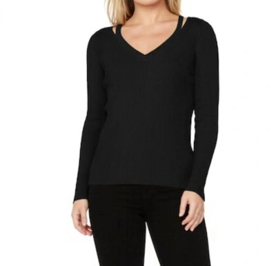 Shop Bobi Cut-out Sweater In Black