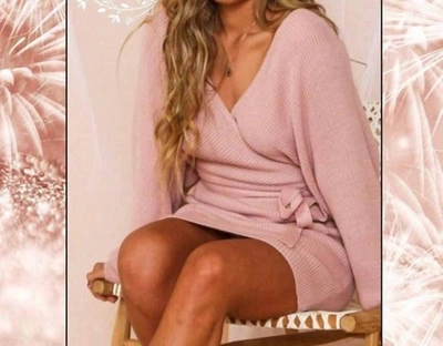Shop Sweet Lovely By Jen Luxe Sweater Dress In Pink