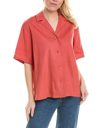 REBECCA TAYLOR LINEN-BLEND CABANA SHIRT 
