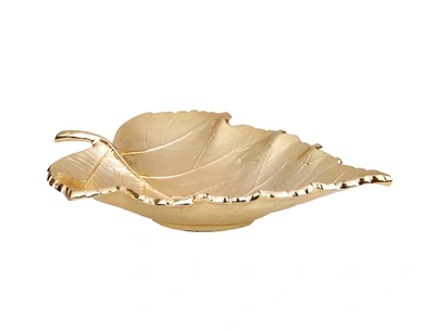 Shop Classic Touch Decor Gold Leaf Dish - 17"l