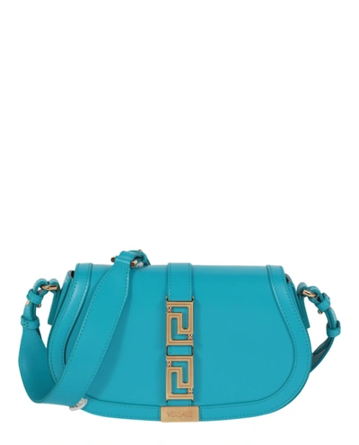 Shop Versace Greca Goddess Bag In Blue