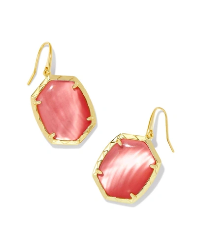 Shop Kendra Scott Women's Daphne Drop Earrings In Gold Coral Pink In Multi