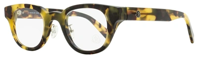 Shop Moncler Men's Alternative Fit Eyeglasses Ml5157d 055 Olive Havana 46mm In Multi