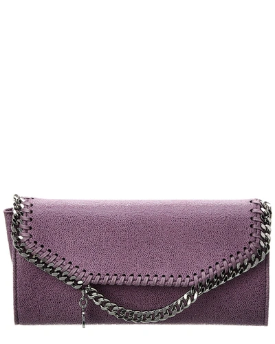 Shop Stella Mccartney Falabella Continental Wallet In Purple