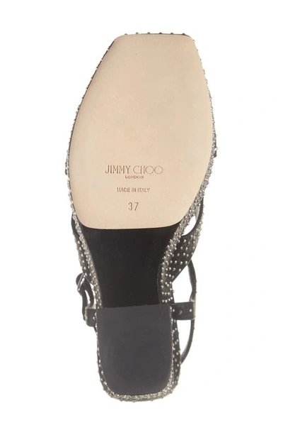 Shop Jimmy Choo Ellison Studded Platform Sandal In Black/ Silver