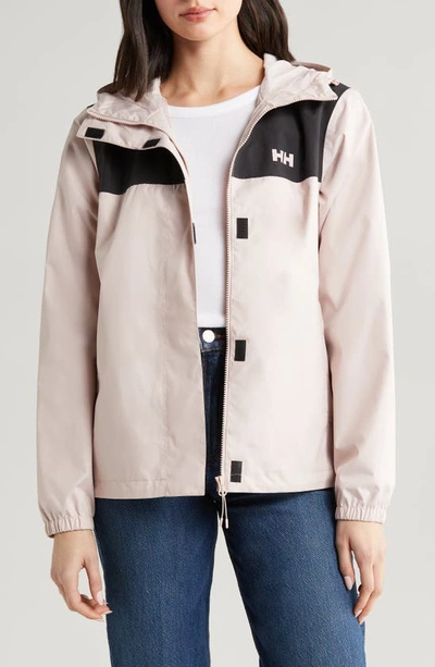 Shop Helly Hansen Vancouver Hooded Rain Jacket In Pink Cloud