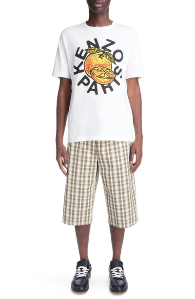 Shop Kenzo Orange Classic Cotton Graphic T-shirt In Off White