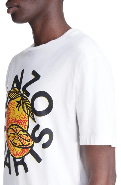Shop Kenzo Orange Classic Cotton Graphic T-shirt In Off White