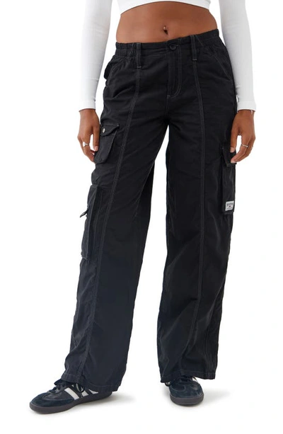 Shop Bdg Urban Outfitters Y2k Cotton Cargo Pants In Black