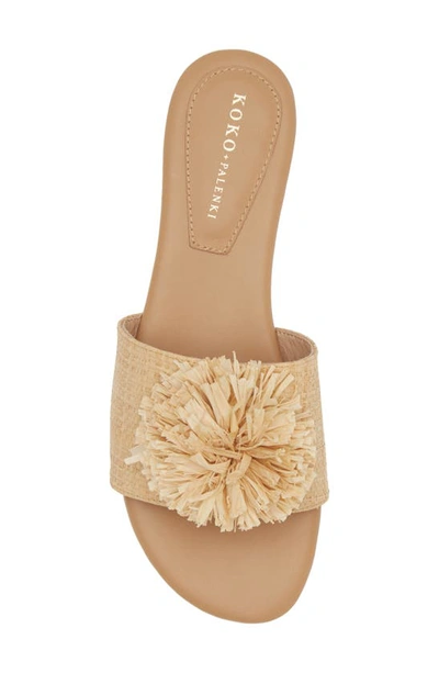 Koko + Palenki Poppy Slide Sandal In Natural Raffia