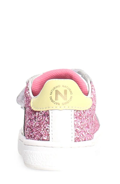 Shop Naturino Kids' Pinn Sneaker In White-fuchsia-paglia
