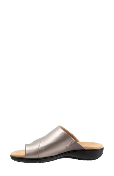 Shop Trotters Regina Slide Sandal In Pewter