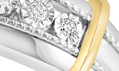 Effy Two-tone Diamond Ring In White Yellow Gold