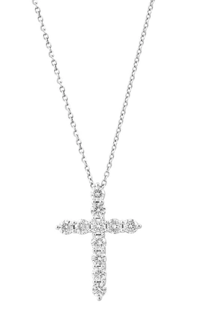 Shop Effy Lab Created Diamond Cross Pendant Necklace In White Gold