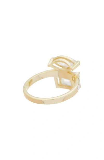 Shop Covet Floating Cubic Zirconia Pavé Band Ring In Gold