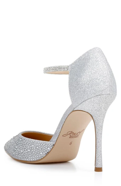 Shop Jewel Badgley Mischka Jailene Ankle Strap Pump In Silver Glitter