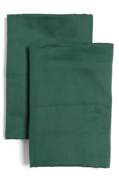 Shop Ted Baker Plain Dye Collection Set Of 2 Standard Pillowcases In Forest Green