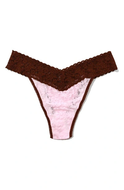 Shop Hanky Panky Signature Lace Original Rise Thong In Bliss/ Dark Cocoa