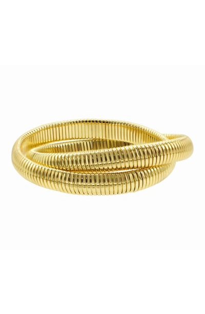 Adornia 14k Gold-plated 2-layer Omega Chain Bracelet In Gold