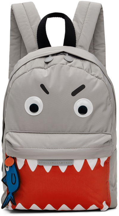 Shop Stella Mccartney Kids Gray Shark Print Backpack In 909 Grey