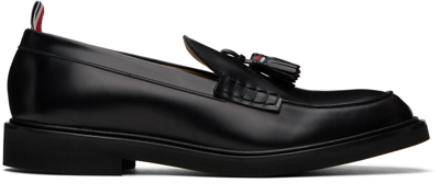 Shop Thom Browne Black Tassel Loafers In 001 Black