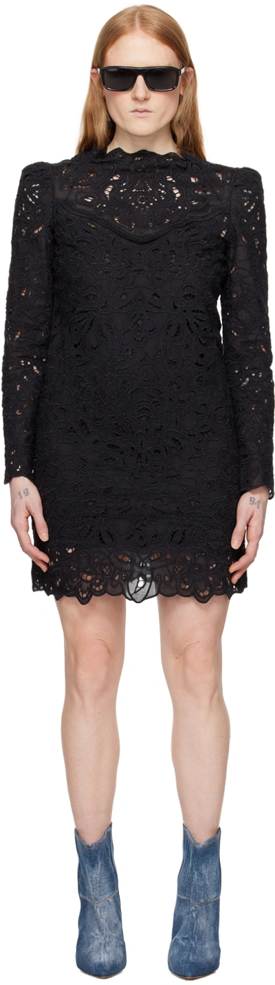 Shop Isabel Marant Black Daphne Minidress In 01bk Black
