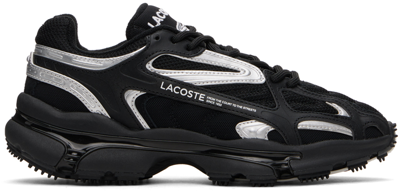 Shop Lacoste Black & Silver L003 Sneakers In 02h Blk/blk