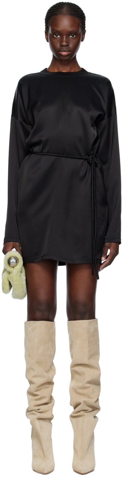 Nanushka Vanessa Satin Mini Dress In Black
