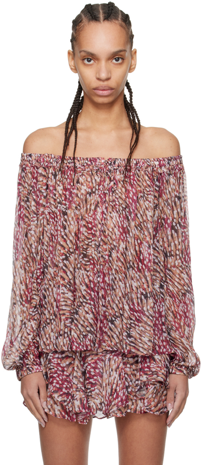 Shop Isabel Marant Étoile Beige & Pink Vutti Blouse In 40ry Raspberry