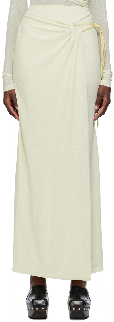 Shop Nanushka Green Macea Maxi Skirt In White Wax