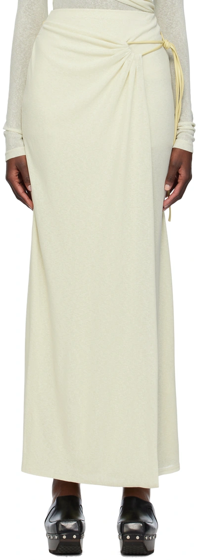 Nanushka Macea Draped Maxi Skirt In White Wax