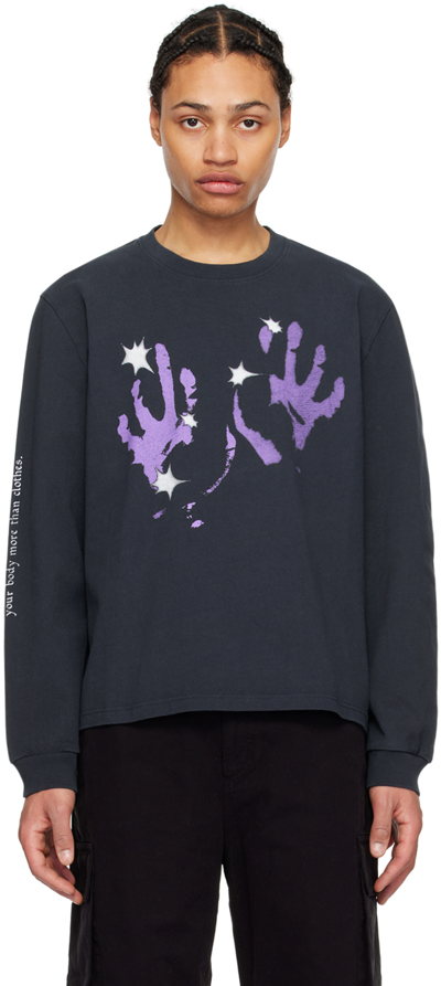 Shop Our Legacy Navy Tour Long Sleeve T-shirt In Lilac Taste Of Hands
