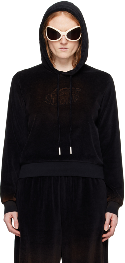 Shop Acne Studios Black Embossed Hoodie In 900 Black