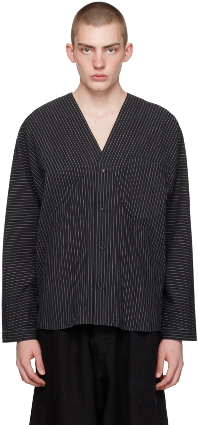 Shop Jan-jan Van Essche Black #99 Jacket In Black Striped