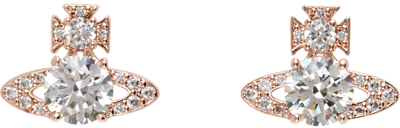 Shop Vivienne Westwood Rose Gold Ismene Earrings In Pink Gold