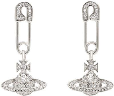 Shop Vivienne Westwood Silver Lucrece Earrings In Platinum