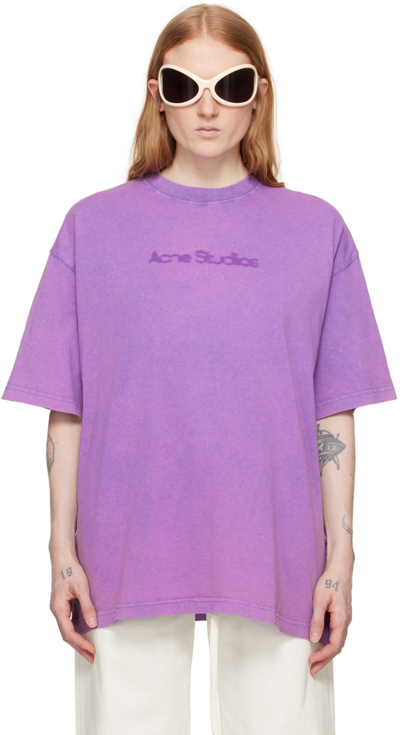 Shop Acne Studios Purple Faded T-shirt In Add Bright Purple