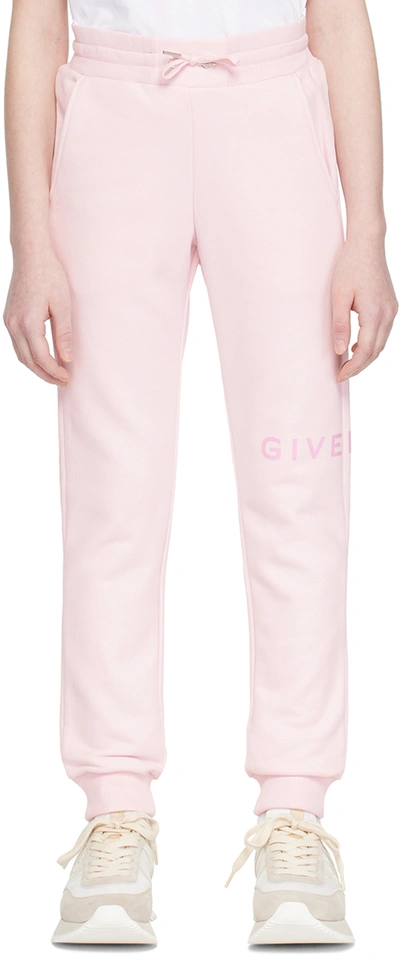Shop Givenchy Kids Pink Printed Sweatpants In 44z Pink