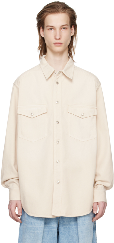 Shop Isabel Marant Off-white Tailly Shirt In 23ec Ecru