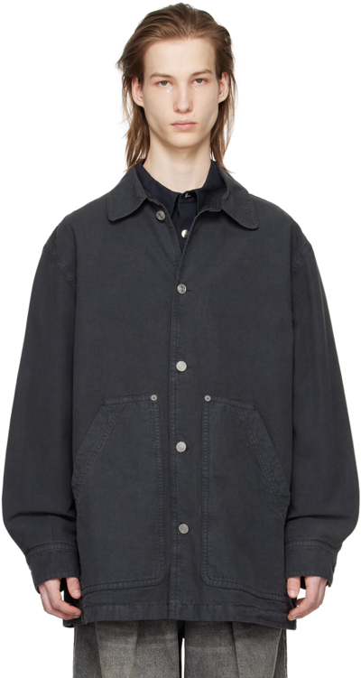 Shop Isabel Marant Black Lawrence Jacket In 02fk Faded Black